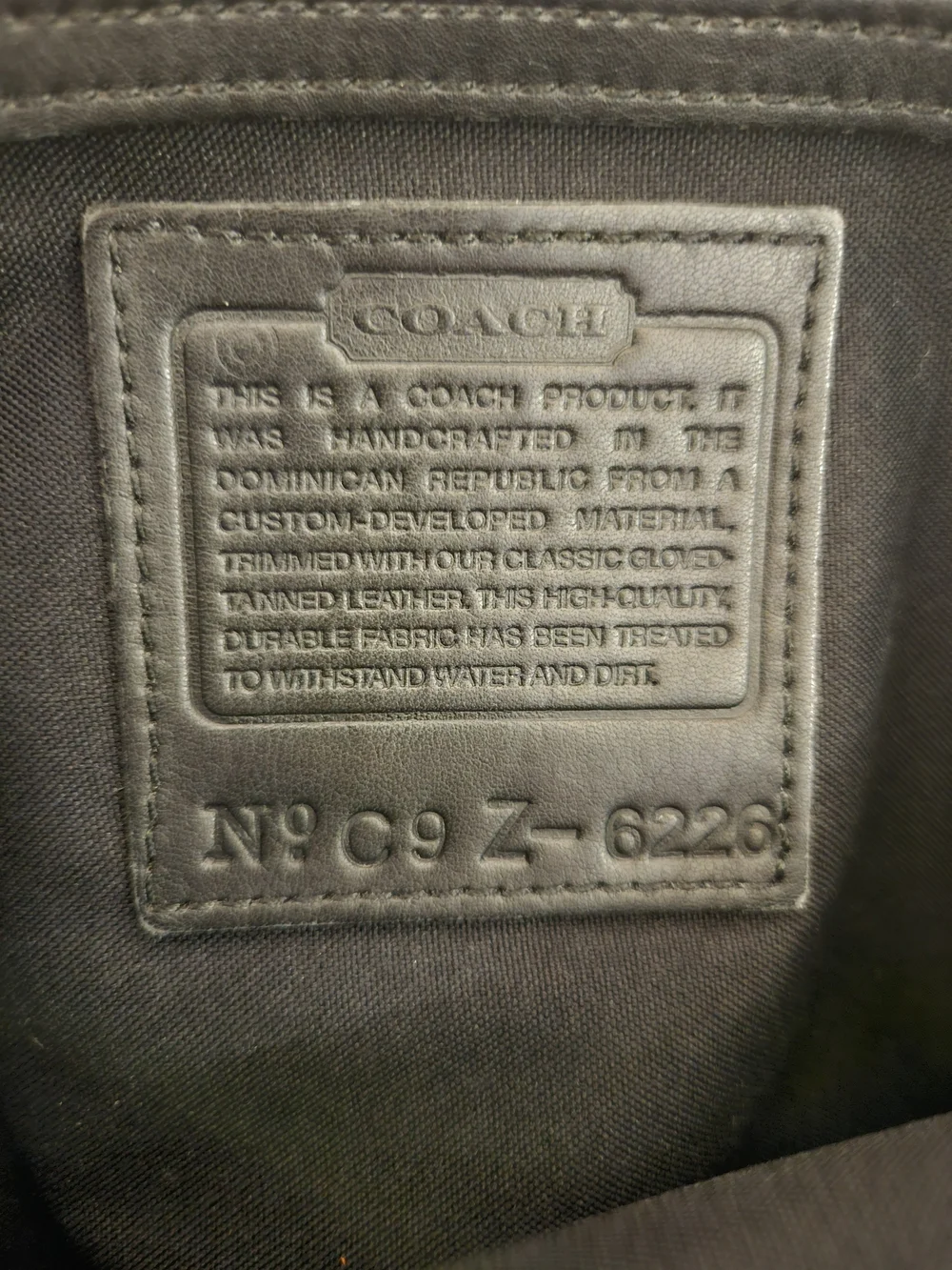 Coach Black Nylon & Leather Crossbody Messenger Bag - Style 6226